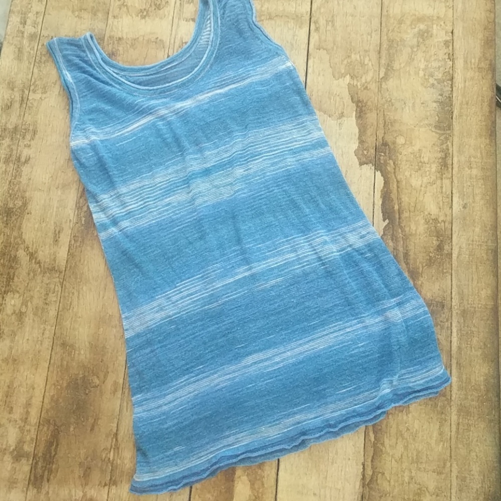Long ocean blue striped tank